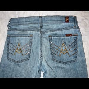 7 For All Mankind A Pocket Flare Jeans Rhinestones kids size 12